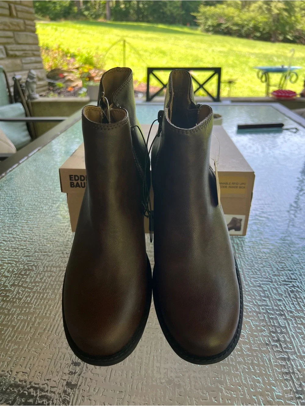 Eddie Bauer Size 8.5M Clea Double Side Zip Casual Womens Ankle Boots Dark Brown